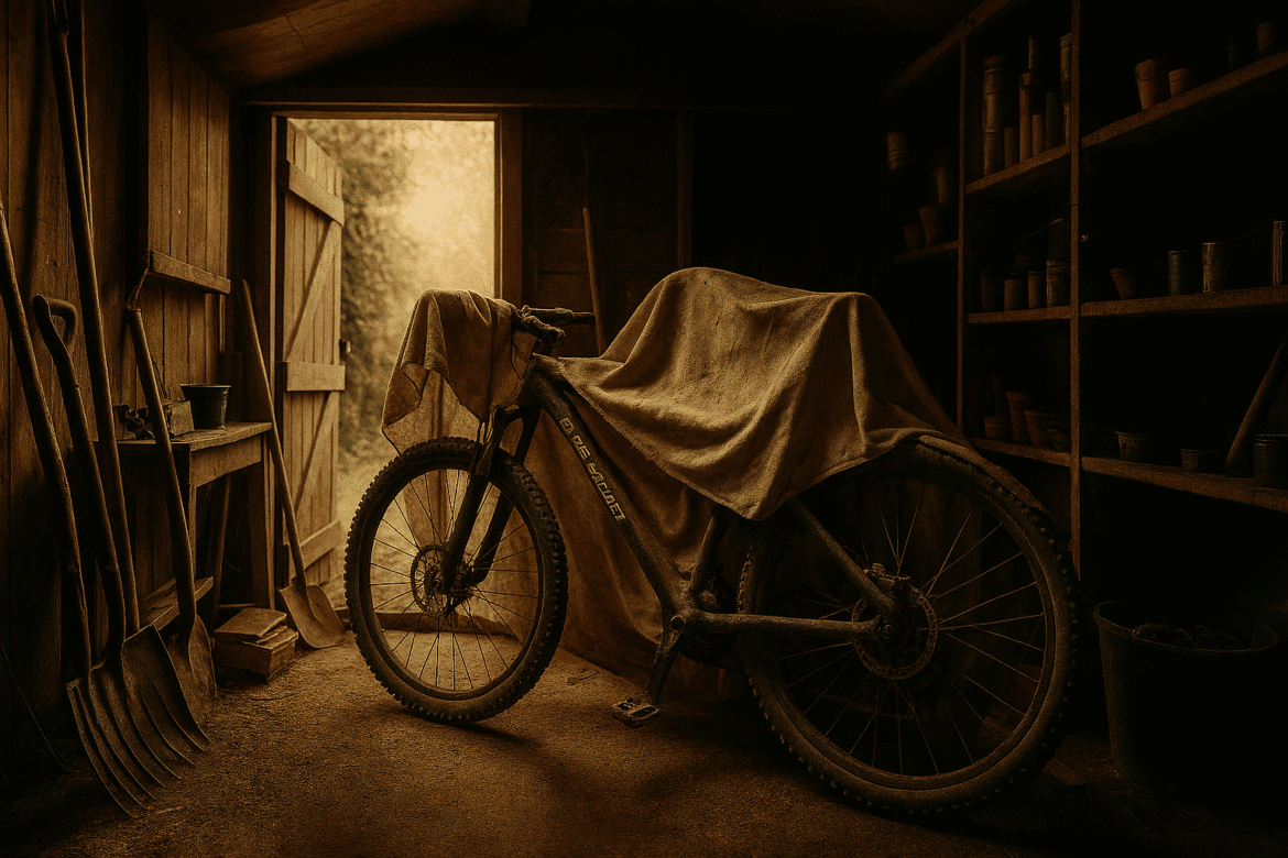 Lost Love. Bike in a shed.